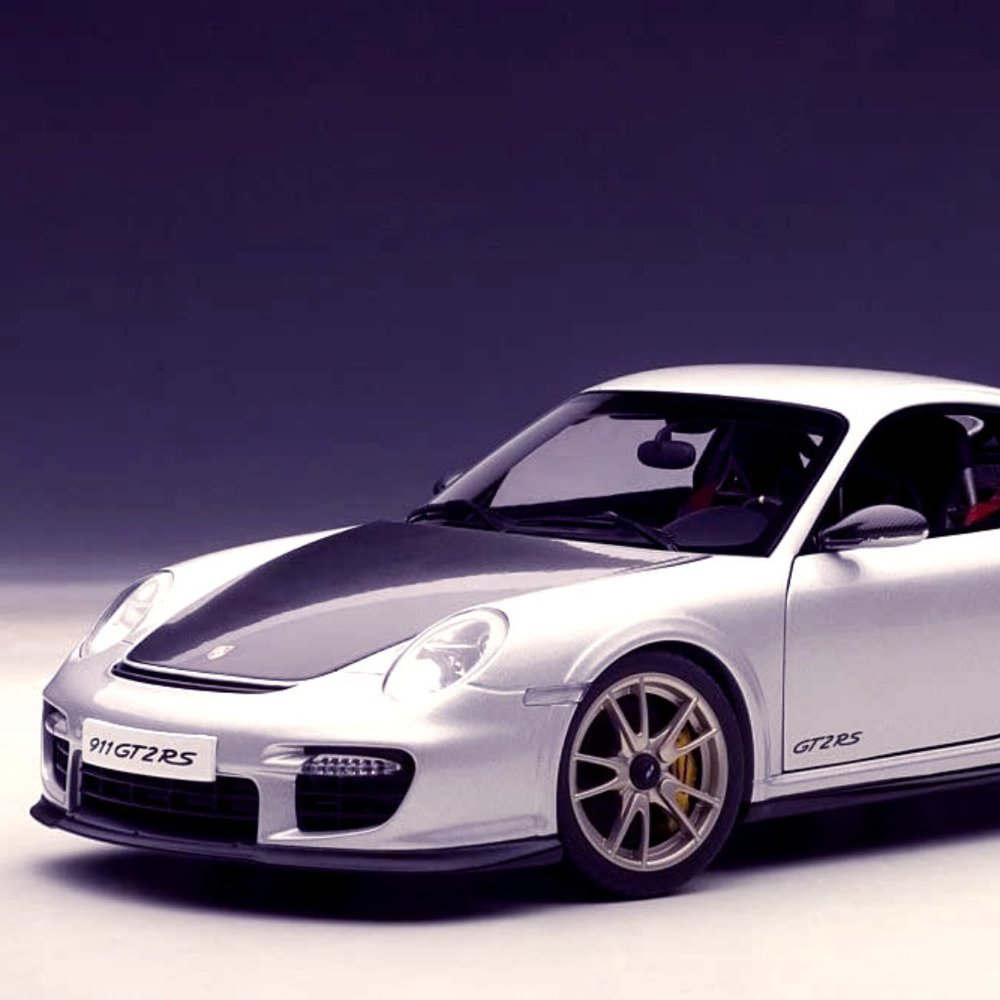 Porsche 911 (997) GT2 RS, Silver w/ Black - 1/18 S
